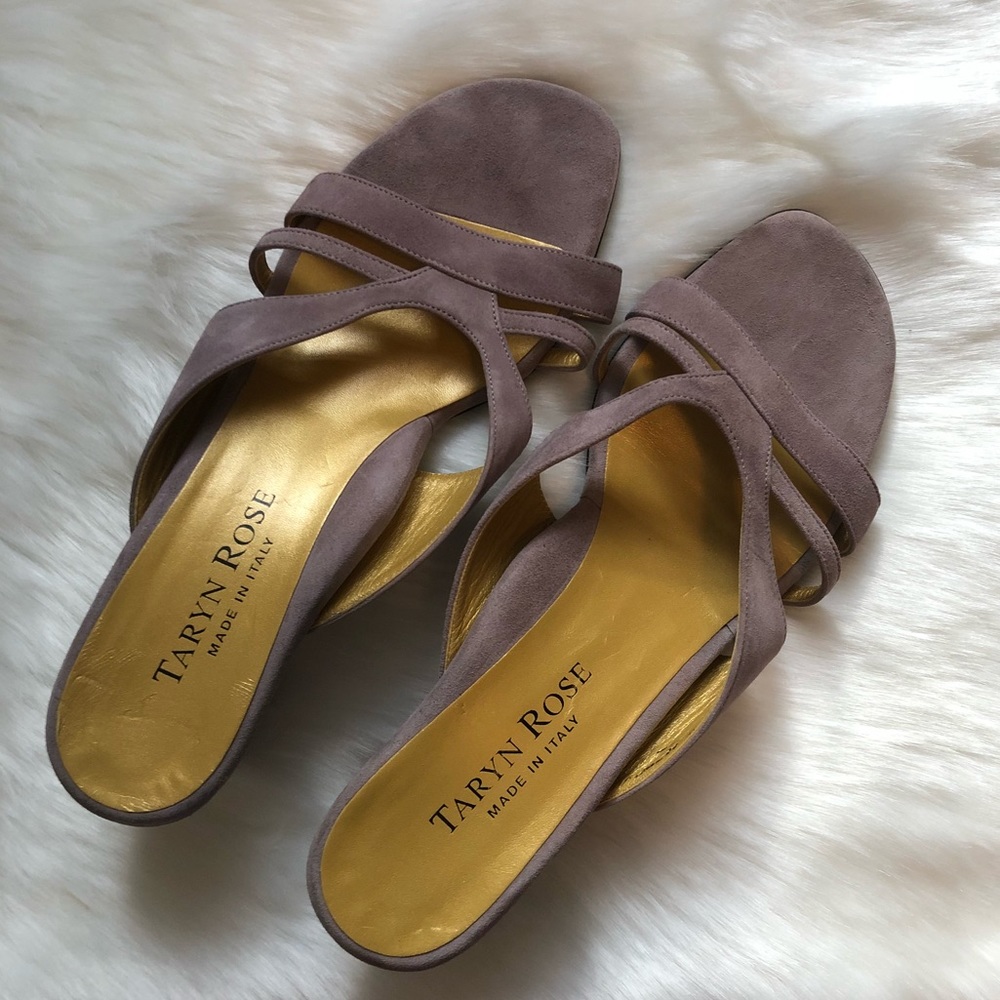 NEW TARYN ROSE Light Purple Suede Sandals/Slippers